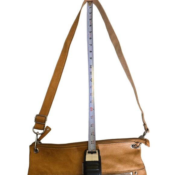 Fossil Genuine Leather Crossbody Shoulder Bag Tan Brown Boho Casual Purse - Picture 13 of 15